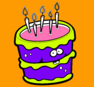Dibujo Pastel de cumpleaños 2 pintado por kachi
