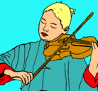 Dibujo Violinista pintado por blanck