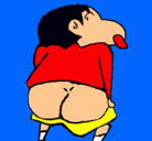 Dibujo Shin Chan pintado por burrito