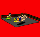 Dibujo Lucha en el ring pintado por compludo