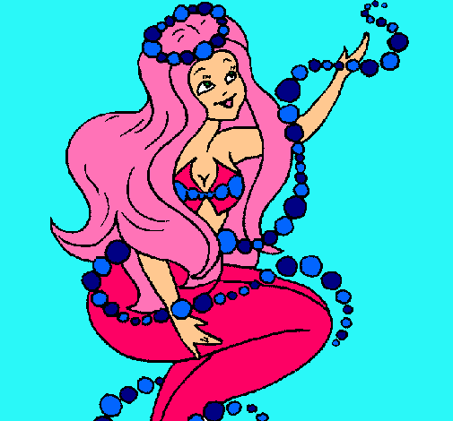 Dibujo Sirena entre burbujas pintado por paris-france