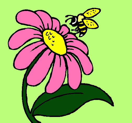 Dibujo Margarita con abeja pintado por DANY20Rcom