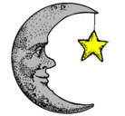 Dibujo Luna y estrella pintado por lunalunita