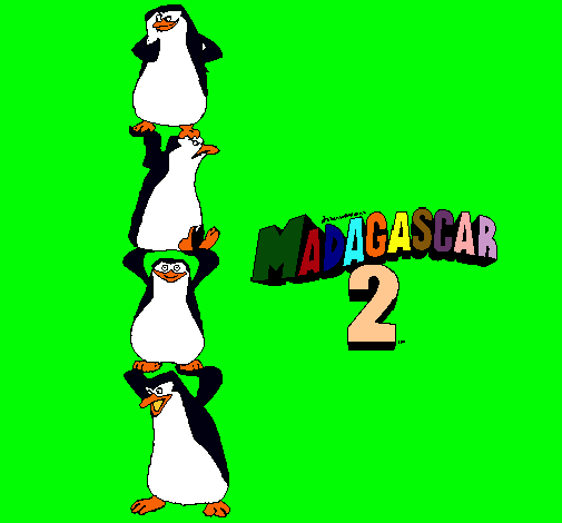 Dibujo Madagascar 2 Pingüinos pintado por bece080201