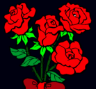 Dibujo Ramo de rosas pintado por sirley 