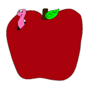 Dibujo Gusano en la fruta pintado por eider