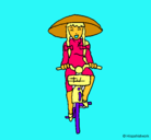 Dibujo China en bicicleta pintado por autaro