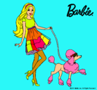 Dibujo Barbie paseando a su mascota pintado por prinerea