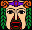 Dibujo Máscara Maya pintado por egipto