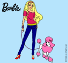 Dibujo Barbie con look moderno pintado por mine8