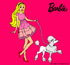 Dibujo Barbie paseando a su mascota pintado por osiris