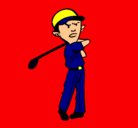 Dibujo Jugador de golf pintado por compludo