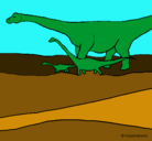 Dibujo Familia de Braquiosaurios pintado por tairys
