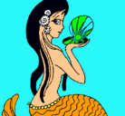Dibujo Sirena y perla pintado por ainhoa123