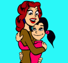Dibujo Madre e hija abrazadas pintado por alba12345