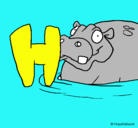 Dibujo Hipopótamo pintado por hjgm