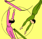 Dibujo Trapecistas saltando pintado por jopri