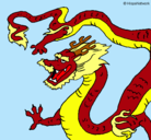 Dibujo Dragón chino pintado por PILIIIIIIII