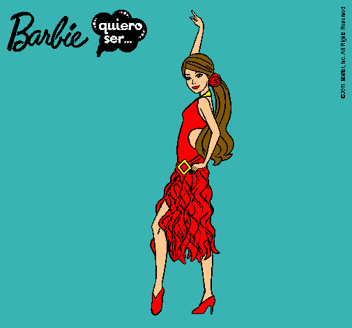 Dibujo Barbie flamenca pintado por brenda99