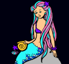 Dibujo Sirena con caracola pintado por enzo21