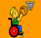 Dibujo Básquet en silla de ruedas pintado por g-pelota
