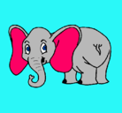 Dibujo Elefante pequeño pintado por danuey