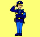 Dibujo Policía saludando pintado por pepaaa