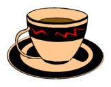 Dibujo Taza de café pintado por panquecito