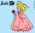 Dibujo Barbie vestida de novia pintado por plooh