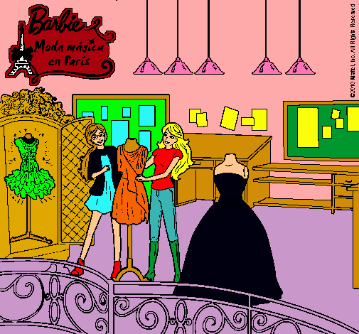 Dibujo Barbie en la tienda pintado por micaela12