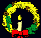 Dibujo Corona de navidad y una vela pintado por xime6