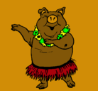 Dibujo Cerdo hawaiano pintado por cratos30