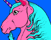 Dibujo Cabeza de unicornio pintado por alba12345