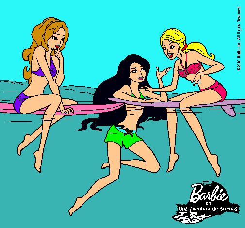 Dibujo Barbie y sus amigas pintado por micaela12