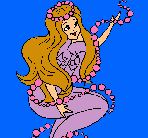 Dibujo Sirena entre burbujas pintado por lurdes22
