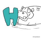 Dibujo Hipopótamo pintado por Lotte