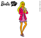 Dibujo Barbie con un gatito pintado por alba_hada