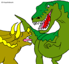 Dibujo Lucha de dinosaurios pintado por Kenn