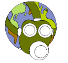 Dibujo Tierra con máscara de gas pintado por sanfabian