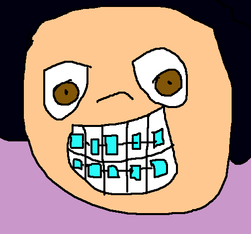 Dibujo Niño con aparato dental pintado por nemesis2