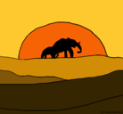 Dibujo Elefante en el amanecer pintado por sergisan