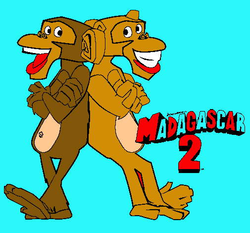 Dibujo Madagascar 2 Manson y Phil 2 pintado por Santiago01