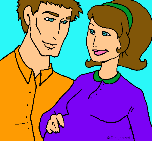 Dibujo Padre y madre pintado por lurdes22