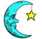 Dibujo Luna y estrella pintado por BBBBBBBBBBBB