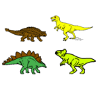 Dibujo Dinosaurios de tierra pintado por dinos