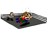 Dibujo Lucha en el ring pintado por joykel