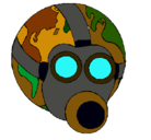 Dibujo Tierra con máscara de gas pintado por pabo90