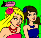 Dibujo Barbie y su amiga pintado por anamarcell