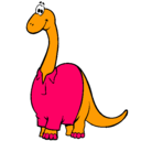 Dibujo Diplodocus con camisa pintado por fouyftiuyt