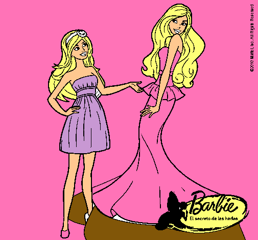 Dibujo Barbie estrena vestido pintado por christian1
